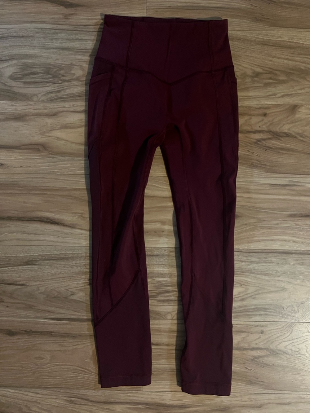 Lululemon All The Right Places High-Waist Maroon Red Active Leggings 2